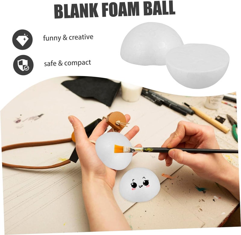 ADOCARN 22pcs DIY Foam Crafts Unfinished Foam Hemispheres Semicircular Balls Half Balls for Decorative Projects - Image 2