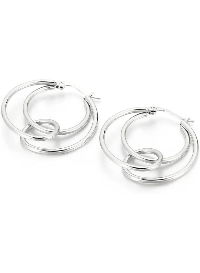 Lee Cooper Women's Stainless Steel Silver Plating Earrings