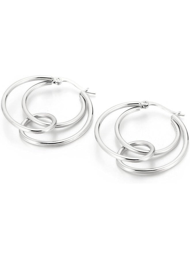 Lee Cooper Women's Stainless Steel Silver Plating Earrings - Image 1