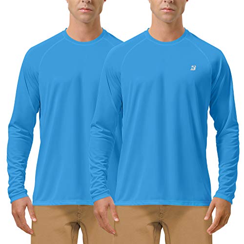 Roadbox Mens 2 Pack UV Sun Protection SPF UPF 50 Long Sleeve Quick Dry Fishing Shirts Outdoor Rash Guard for Running Hiking Swimming - Image 1