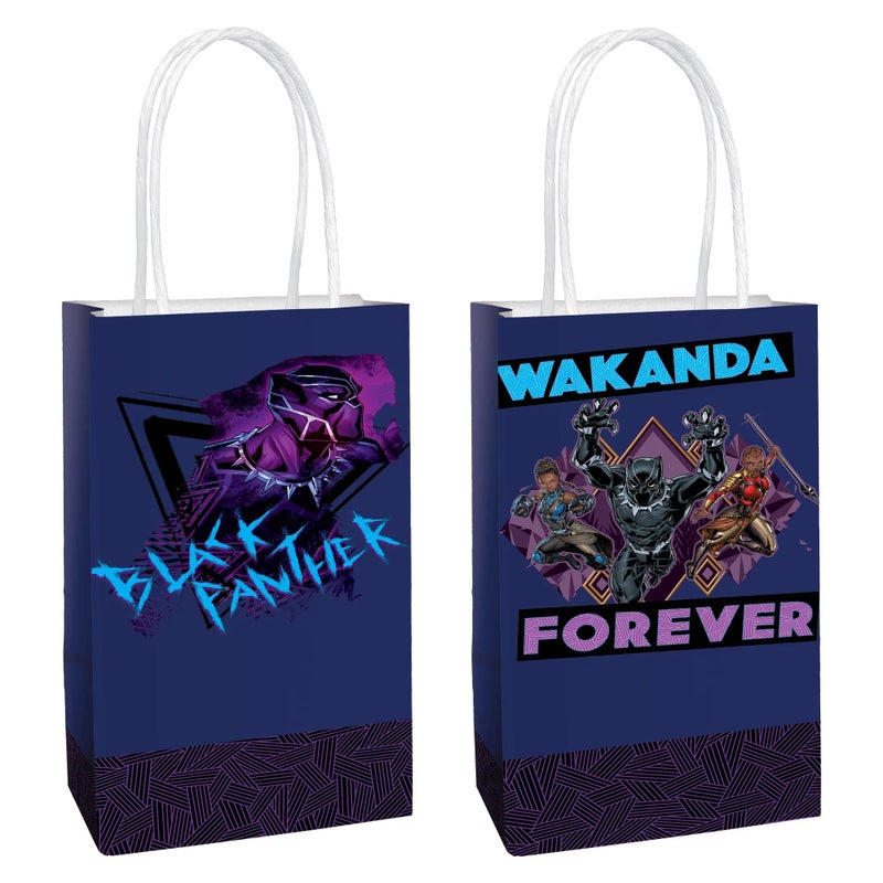 Amscan Multicolor Black Panther Wakanda Forever Printed Paper Kraft Bags 825 x 525 x 3 8 Pieces Perfect for Parties Gifts Goodies - Image 2