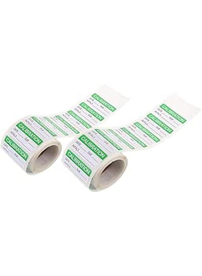 Self Adhesive Calibration Stickers 2 Rolls For Ground Transport Maintenance Inspection Write On Quality Control Labels - Image 1
