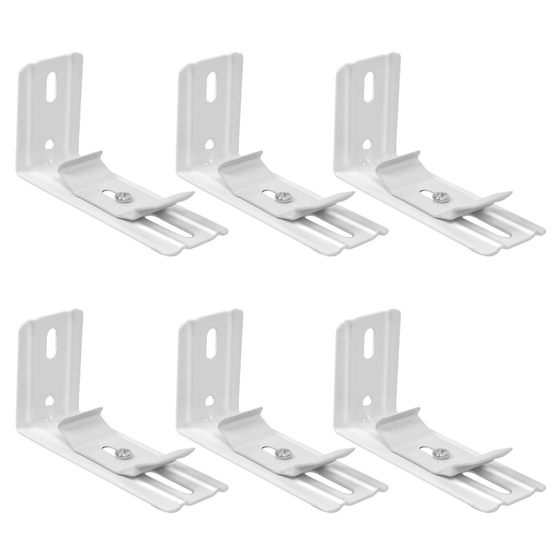 AuRiver 6 pcs Vertical Blind L Bracket Vertical Blind Bracket Clips 3 inch Length for Vertical Blinds with Headrail Width 1-1/2"(38mm) Bracket Clips Outside Mounting - Image 1
