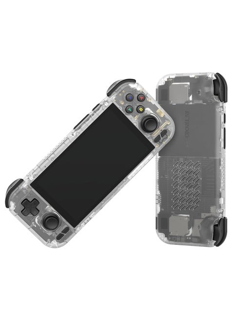 Retroid Pocket 4 Pro Retro Game Handheld Console, Android Retro Game Console Multiple Emulators Console Handheld 4.7 Inch Display 5000mAh Battery Classic Games Console (Transparent White)