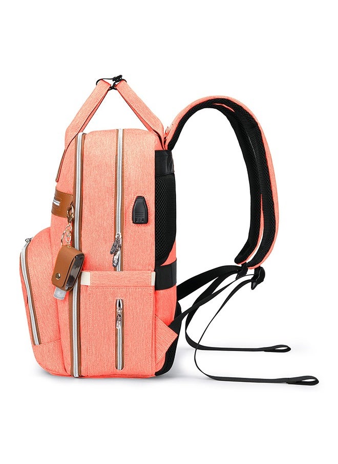 Little Story - 2In1 Diaper Bag With Sanitizer Bottle Keychain And Stroller Hooks - Pink - Image 1