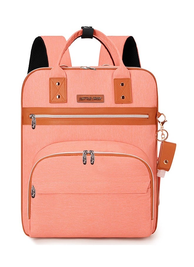 Little Story - 2In1 Diaper Bag With Sanitizer Bottle Keychain And Stroller Hooks - Pink - Image 1