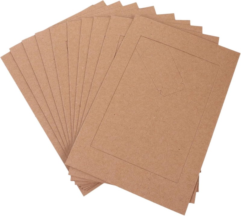 DIY Kraft Paper Picture Frames 6-inch Paper Photo Holders 10pcs Set for Home Décor and Scrapbooking - Image 1