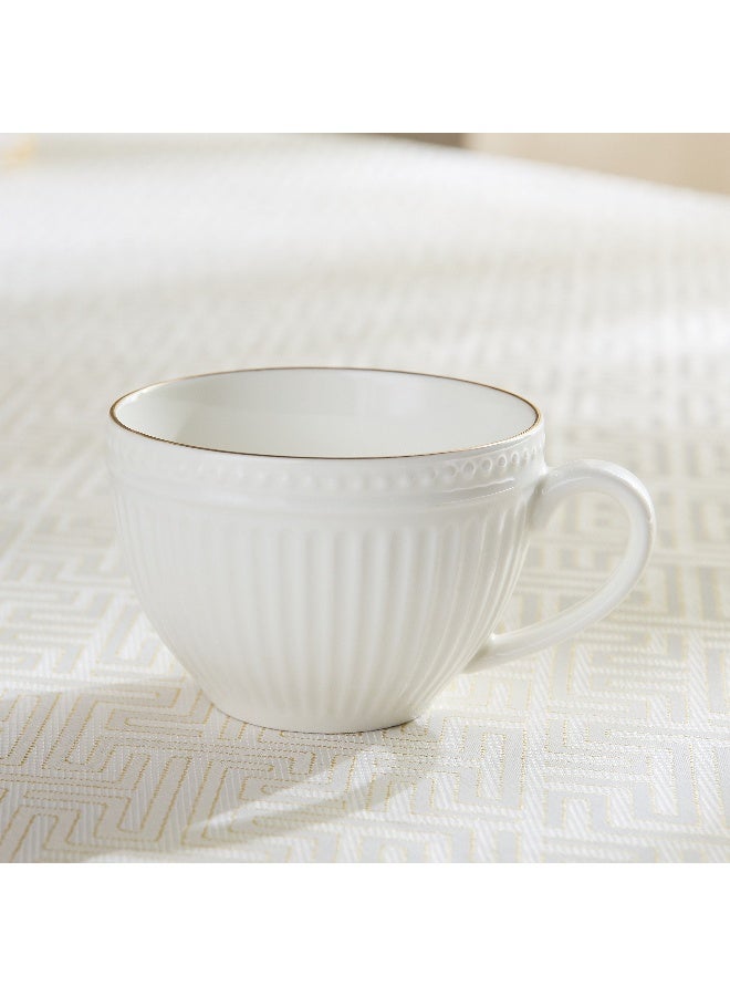 Home Box Embossed Gold Line Tea Cup and Saucer - 260ml - Image 3
