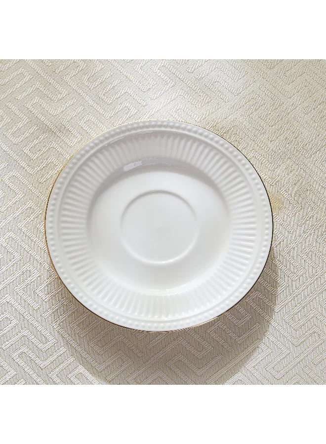 Home Box Embossed Gold Line Tea Cup and Saucer - 260ml