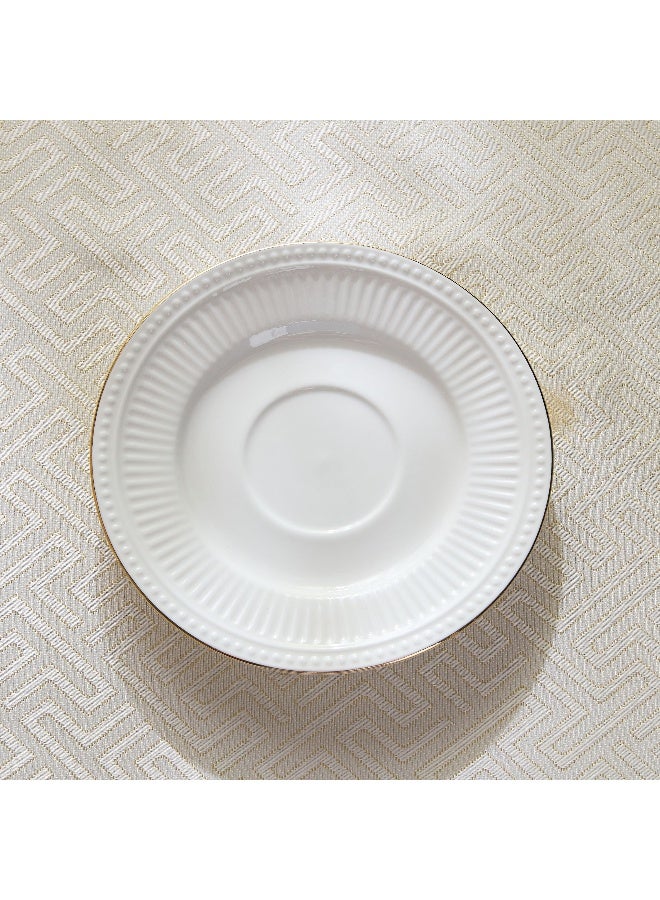 Home Box Embossed Gold Line Tea Cup and Saucer - 260ml - Image 2