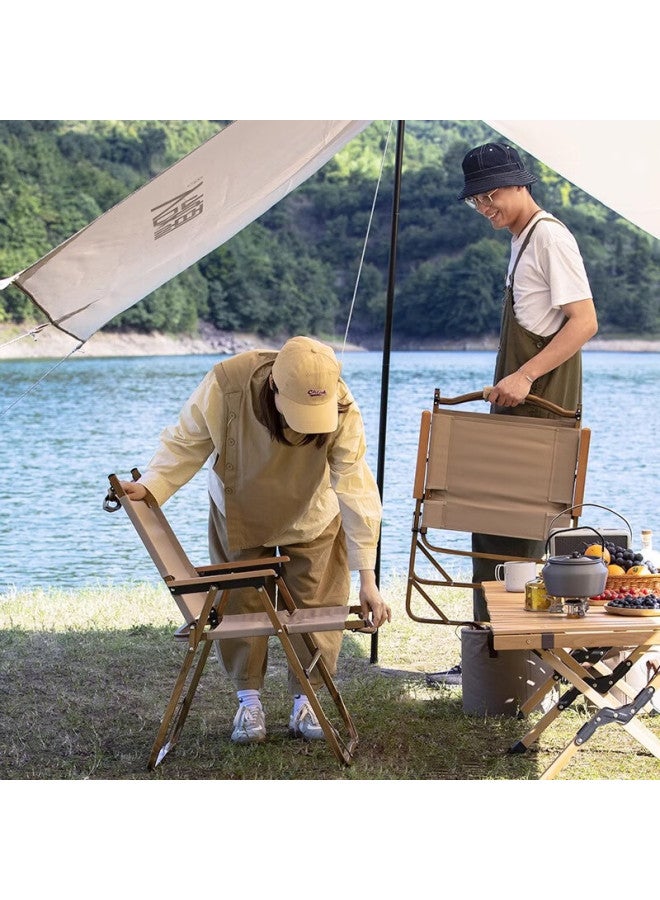 Primitive Man Yuanren Folding Chair, Aluminum Alloy, Kimitai Chair, Portable Outdoor Folding Chair, Picnic Camping Chair, Folding Stool, Khaki - Image 3