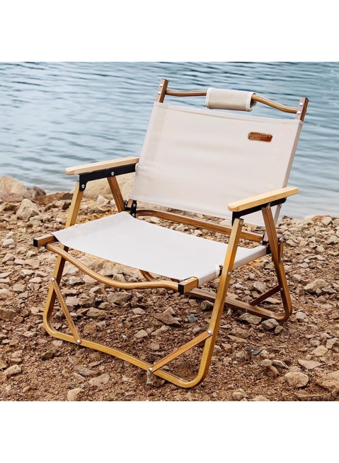 Primitive Man Yuanren Folding Chair, Aluminum Alloy, Kimitai Chair, Portable Outdoor Folding Chair, Picnic Camping Chair, Folding Stool, Khaki - Image 2