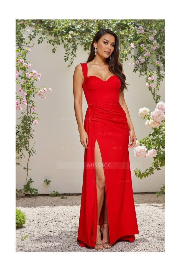Shein Sweetheart Neckline Fishtail Maxi Dress with Side Slit - Image 1