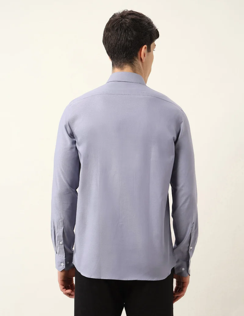 Arrow Light Grey Self Design Chevron Auto Press Shirt for Men | Best Price UAE