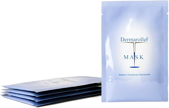 Dermaroller Hyaluronic Acid Face Mask Against Dry Skin Moisturises Reduces Wrinkles Supports Collagen Formation Pack of 1 1 x 5 Pieces - Image 1