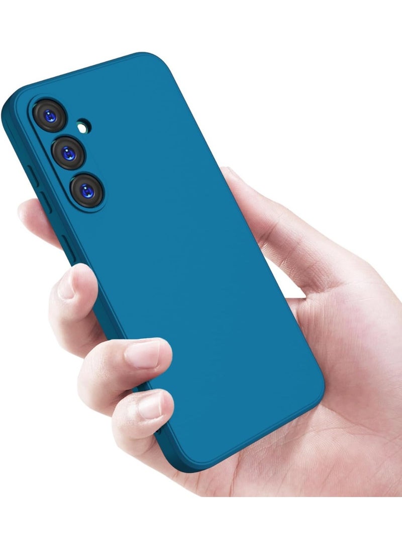 Muzz Samsung Galaxy A15 Case, Liquid Silicone Gel Rubber Bumper, Slim Shockproof with Soft Microfiber Lining, Blue - Image 4