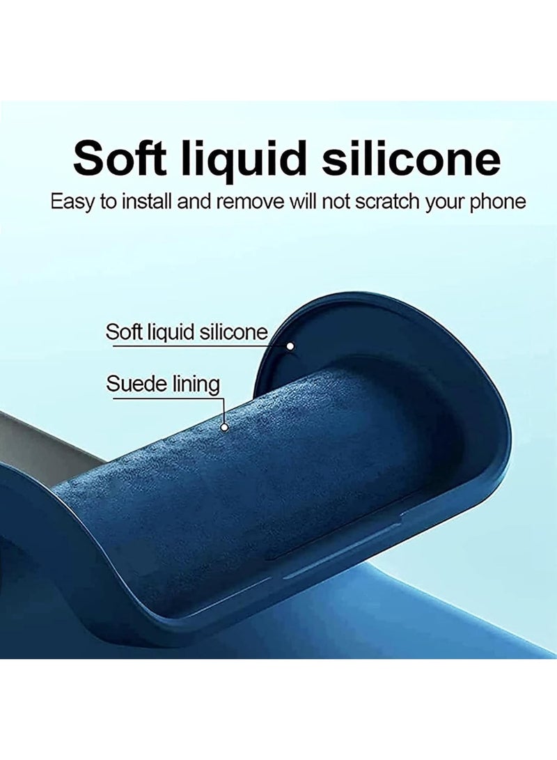 Muzz Samsung Galaxy A15 Case, Liquid Silicone Gel Rubber Bumper, Slim Shockproof with Soft Microfiber Lining, Blue - Image 3