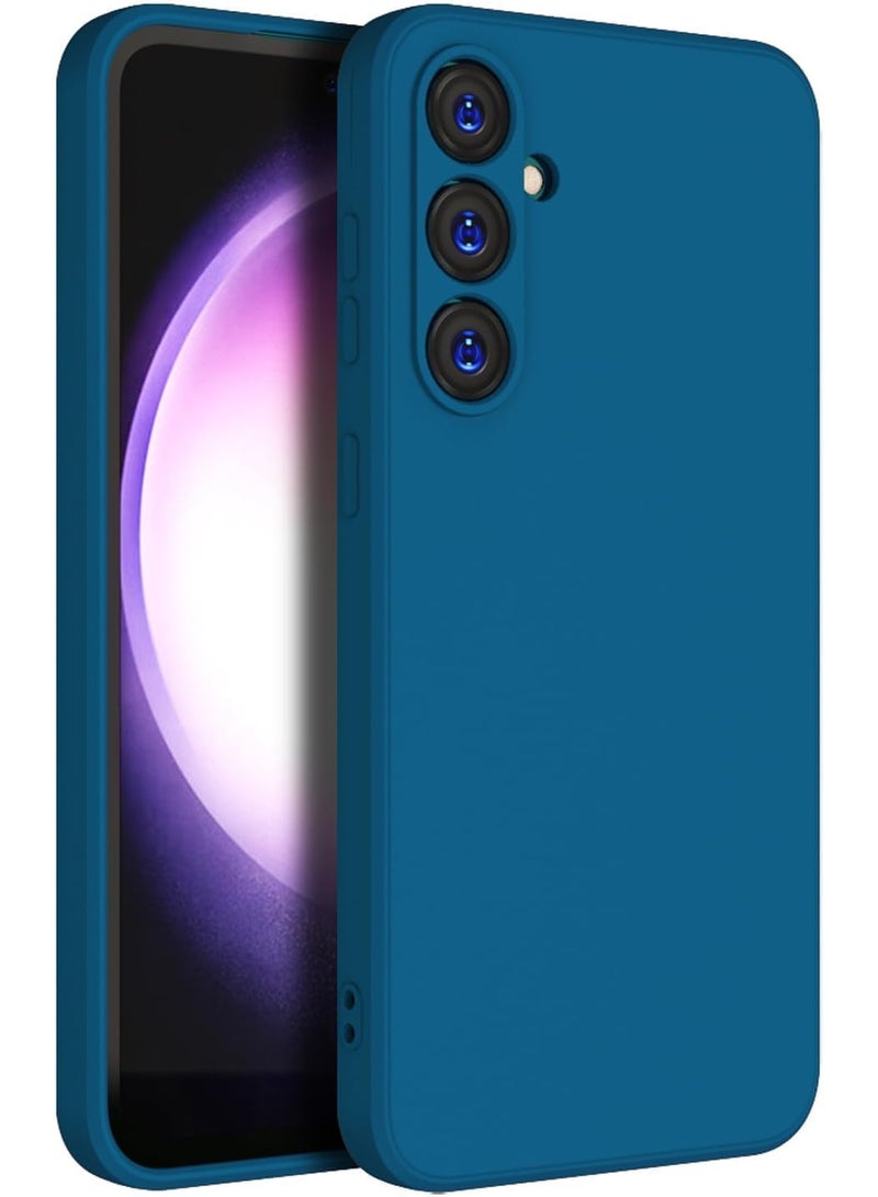Muzz Samsung Galaxy A15 Case, Liquid Silicone Gel Rubber Bumper, Slim Shockproof with Soft Microfiber Lining, Blue - Image 1