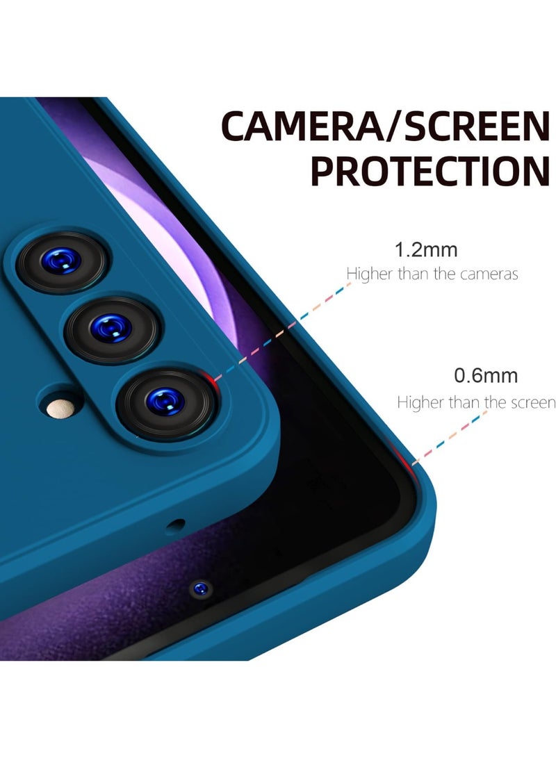 Muzz Samsung Galaxy A15 Case, Liquid Silicone Gel Rubber Bumper, Slim Shockproof with Soft Microfiber Lining, Blue - Image 2