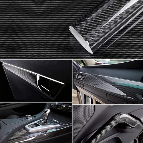 STHIRA® Gloss Carbon Fiber Car Wrap Film Premium Auto Vinyl Wrap Sticker, Uv Resistant, Easy Peel & Stick Vinyl Sticker Cut-to-Fit for Car, Bike, Interior & Exterior, Durable Wrap Sticker (30x152 cm) - Image 5