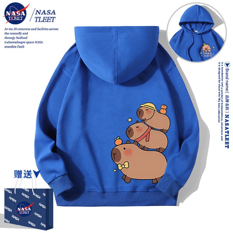 Nasa Co-Brand New Cartoon Cute Kappibala Casual Top All-Match Hooded Pullover Sweatshirt Trendy - Image 2