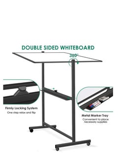 Cool Baby Large Size Rolling Whiteboard 90 * 120cm  Magnetic Whiteboard with Base  Double Sided Adjustable Height Dry Wipe Board  Mobile with Easel  Suitable for Home Offices and Schools  - Image 5