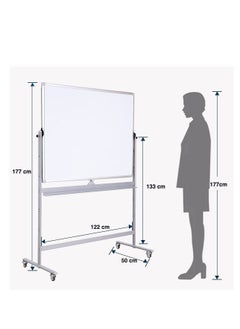 Cool Baby Large Size Rolling Whiteboard 90 * 120cm  Magnetic Whiteboard with Base  Double Sided Adjustable Height Dry Wipe Board  Mobile with Easel  Suitable for Home Offices and Schools  - Image 3