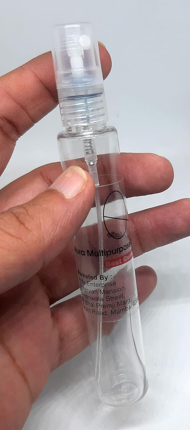 Aura 30 ML Tube Shape Pocket Spray Bottle Mist Spray Bottle Clear Transparent Spray Bottle Gulabari Resuable Refillable Empty Spray Bottle Set Of 4 - Image 3