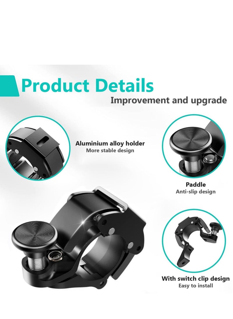 SYOSI Black Bicycle Bell, Innovative Aluminium Mini Bell Bicycle Handlebar Bell 100 dB Bell, Crisp and Loud Sound, New Upgraded Bicycle Mountain Bike Horn, for 22-24mm (0.86-0.94inch) Handlebar  - Image 4