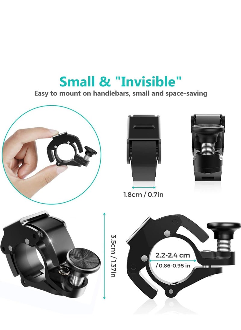 SYOSI Black Bicycle Bell, Innovative Aluminium Mini Bell Bicycle Handlebar Bell 100 dB Bell, Crisp and Loud Sound, New Upgraded Bicycle Mountain Bike Horn, for 22-24mm (0.86-0.94inch) Handlebar  - Image 3