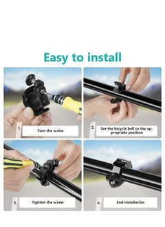 SYOSI Black Bicycle Bell, Innovative Aluminium Mini Bell Bicycle Handlebar Bell 100 dB Bell, Crisp and Loud Sound, New Upgraded Bicycle Mountain Bike Horn, for 22-24mm (0.86-0.94inch) Handlebar  - Image 2