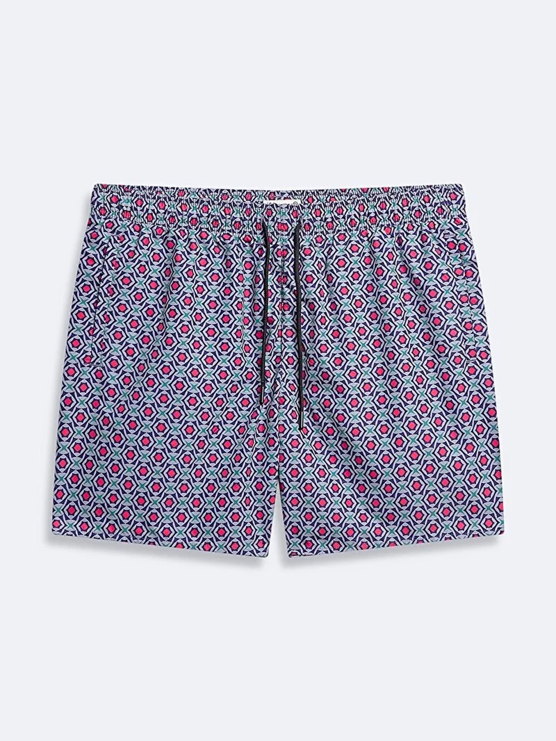 Men's Floral Regular Blue Swim Shorts