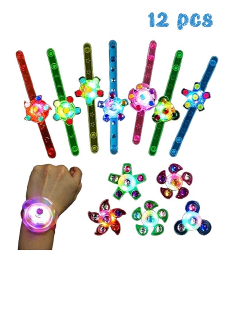 مجموعة حقائب هدايا أساور مضيئة بإضاءة LED، ١٢ قطعة، لوازم حفلات ممتعة ومشوقة لأعياد ميلاد الأطفال، والعطلات، والمناسبات الخاصة (ألوان عشوائية وأنماط متنوعة). - Image 1