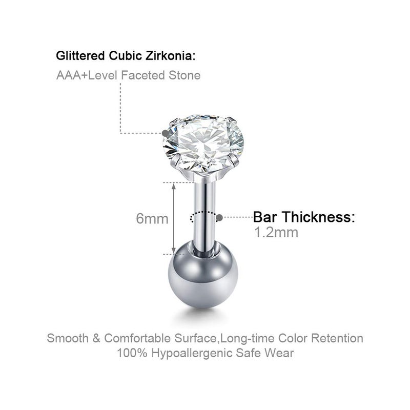 Mayhoop 16g Cartilage Earrings - Men Women Surgical Stainless Steel Tragus Piercing Jewelry Stud Hoop Forward Helix Rook Daith Conch Earrings - Image 4