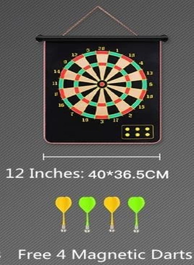 AVARIN12 Inch Magnetic Dart Board Game for Kids - Double-Sided Foldable Dart Board Toy for Children with 4 Free Magnetic Darts Included, Safe Indoor & Outdoor Play Set for Boys and Girls - Image 5