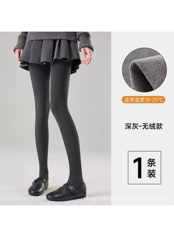 Dark Gray Pantyhose Women's Spring, Autumn And Winter Velvet Stockings Multi-size Pressure Slimming Look Black Vertical Pattern Leggings