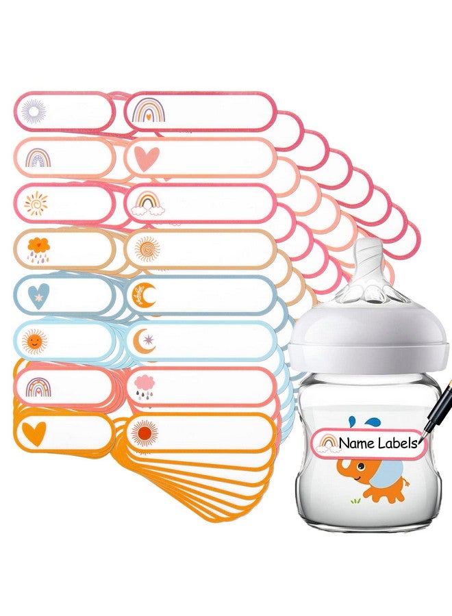 Coowayze Name Labels for Kids Stuff Daycare Labels, 128 PCS Waterproof Baby Bottle Labels for Daycare, Kids Name Stickers for School Supplies Self Laminating, Dishwasher Safe, Name Tags for Lunch Box Pacifier - Image 1