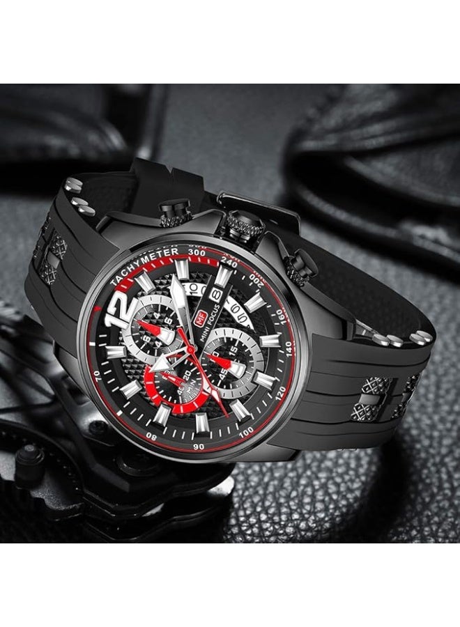 ميني فوكاس ساعه ميني فوكس للرجال سوار سيلكون اسود MF0350G - Image 5