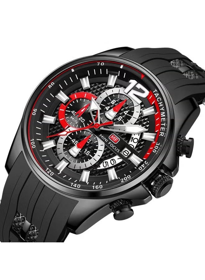 ميني فوكاس ساعه ميني فوكس للرجال سوار سيلكون اسود MF0350G - Image 2
