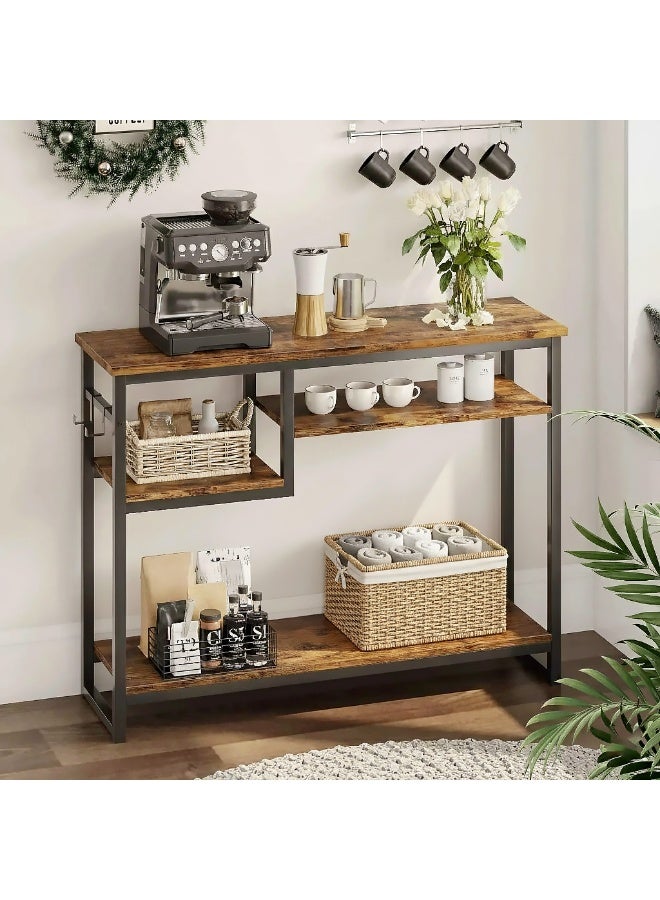 إيه جي دي طاولة وحدة التحكم مع رفوف تخزين من 4 طبقات، طاولة مدخل جانبية لغرفة المعيشة والمكتب والمنزل  120*30*90 سم - Image 3