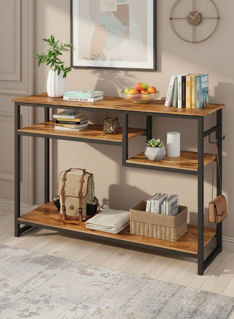 إيه جي دي طاولة وحدة التحكم مع رفوف تخزين من 4 طبقات، طاولة مدخل جانبية لغرفة المعيشة والمكتب والمنزل  120*30*90 سم - Image 1