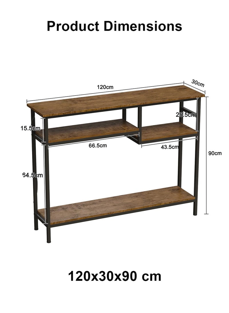 إيه جي دي طاولة وحدة التحكم مع رفوف تخزين من 4 طبقات، طاولة مدخل جانبية لغرفة المعيشة والمكتب والمنزل  120*30*90 سم - Image 4
