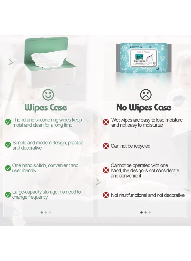 Whiidoom Diaper Wipes Dispenser Wipes Holder, Wipes Tissue Case Keeps Wipes Fresh Tissue Wipes Container with Lid (Green) - Image 4