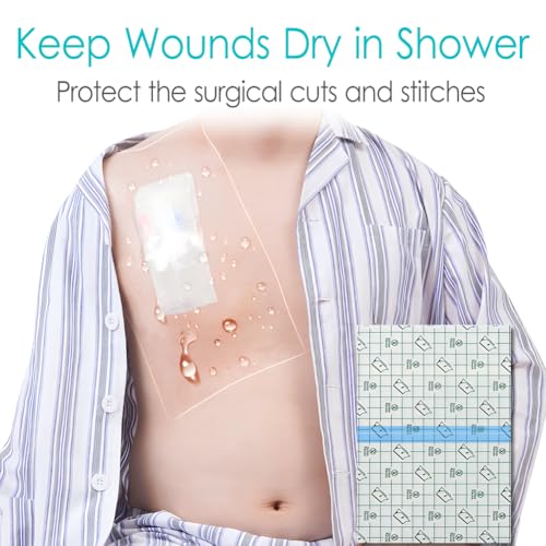 DiaBelt Waterproof Dialysis Catheter Shower Cover Large Coverage Shields for Peritoneal Dialysis Port Accessories PD Chest Catheter Central PICC Line Feeding Tube 10"x12"(Pack of 25) - Image 2