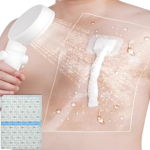DiaBelt Waterproof Dialysis Catheter Shower Cover Large Coverage Shields for Peritoneal Dialysis Port Accessories PD Chest Catheter Central PICC Line Feeding Tube 10"x12"(Pack of 25) - Image 1