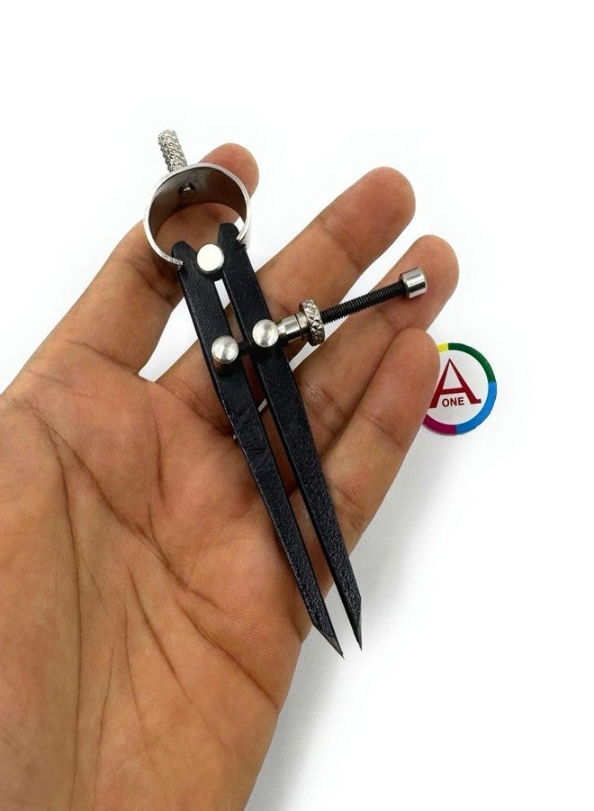 Aone Spring Adjustable Compass Divider 3" Fine Point Black Powder Coated Precision Measuring for Jewellery Marking, Scribing, Craftsman, Architect, Artist, Carpenter, Model Making & Hobby Crafts DIY - Image 2