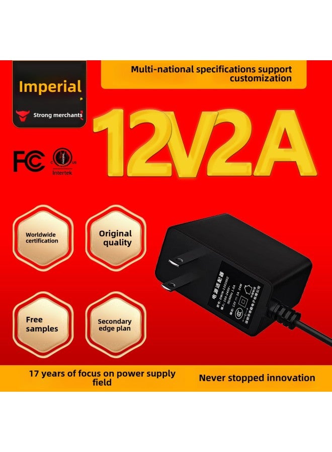 Loquat 12v2a Power Adapter CCC/ETL Multi-country Certification Monitoring Massager Router 24W Original Adapter-Colour:12v2a Standard Ccc/cqc Certification-Specification:Dc Head 4.0*1.7 - Image 1