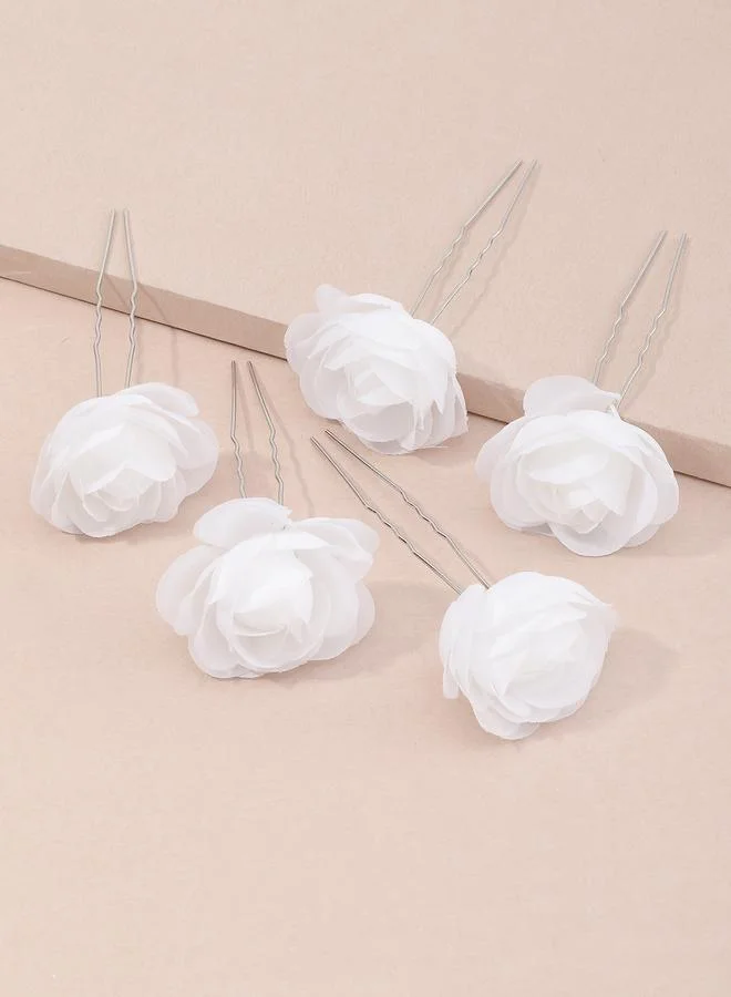 Take Two Set of 5 -Flower Hair Pins