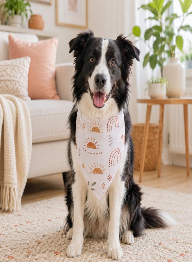 Xosjska 2 PCS Boho Floral Dog Bandanas, Summer Flower Daisy Dog Scarf Adjustable Triangle Dogs Bibs Boho Daisy Puppy Neckerchief Washable Pet Bandanas for Girl Dogs Large Medium Pets Birthday Costume - Image 5