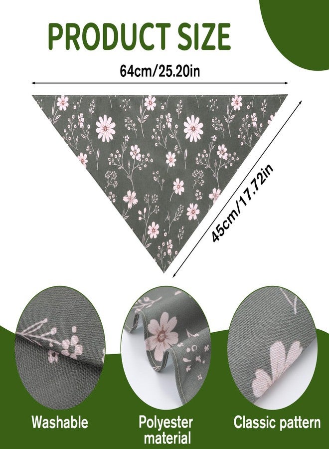 Xosjska 2 PCS Boho Floral Dog Bandanas, Summer Flower Daisy Dog Scarf Adjustable Triangle Dogs Bibs Boho Daisy Puppy Neckerchief Washable Pet Bandanas for Girl Dogs Large Medium Pets Birthday Costume - Image 3